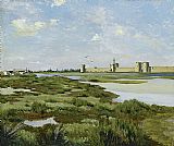 The Ramparts, Aigues-Mortes by Frederic Bazille